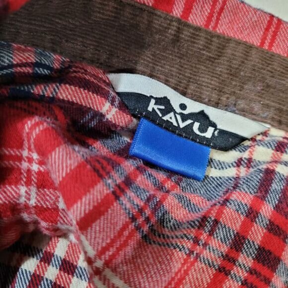 Kavu Billie Jean Button Red and Blue Flannel Plaid Shirt - Size Small - Picture 5 of 11